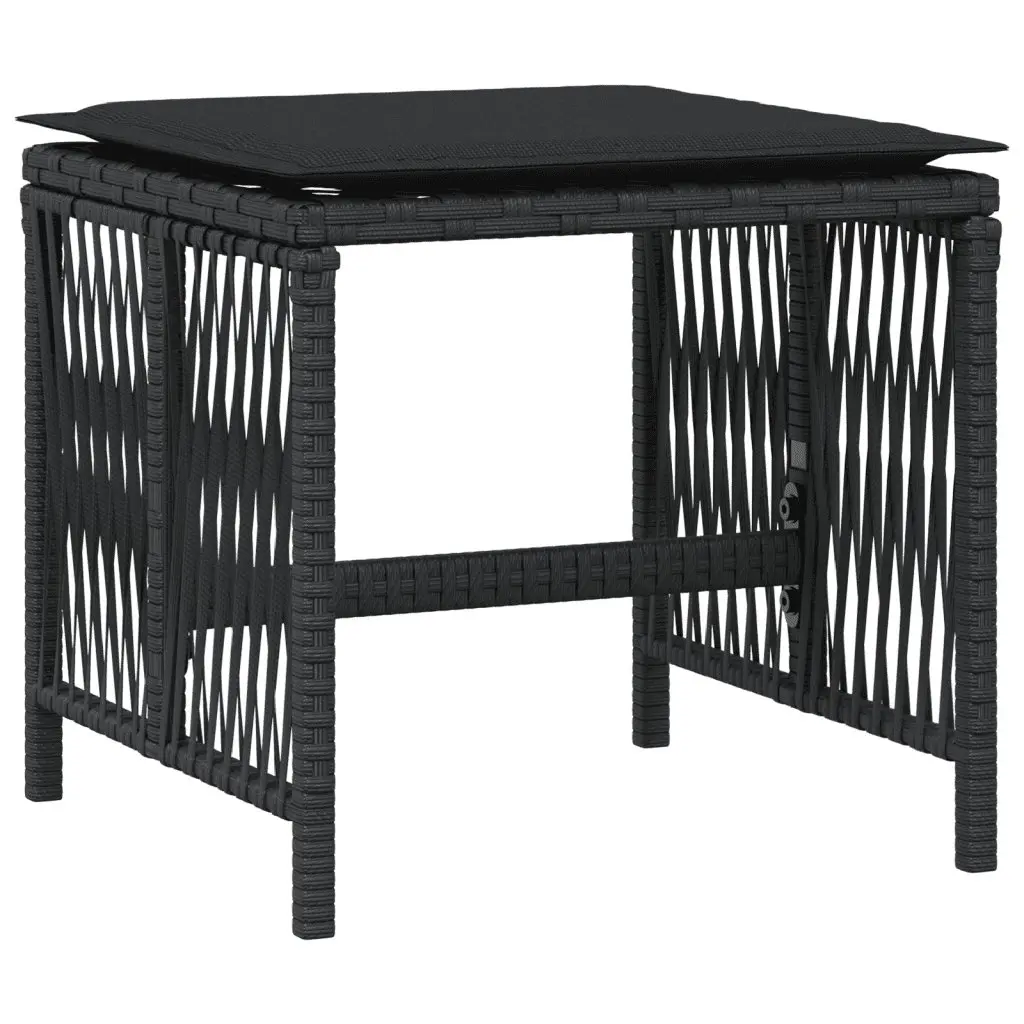 Outdoor Dining Set 13 Piece Garden Furniture Poly Rattan Chairs Table Cushions Black