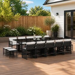 Comfortable and Affordable 15 Piece Garden Dining Set