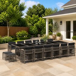 Comfortable and Practical 17-Piece Grey Garden Set