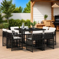 Comfortable and Versatile 9 Piece Garden Dining Set