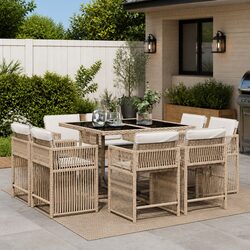 Warm and Comfortable 9 Piece Garden Dining Set
