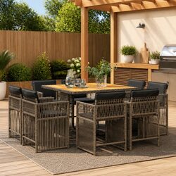 Comfortable and Affordable 9-Piece Garden Dining Set