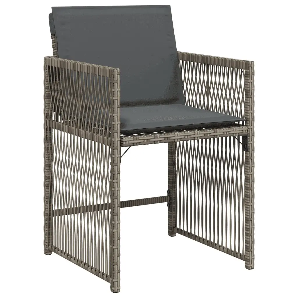 Garden Dining Set 9 Piece Outdoor Furniture Grey Poly Rattan Chairs Table Patio
