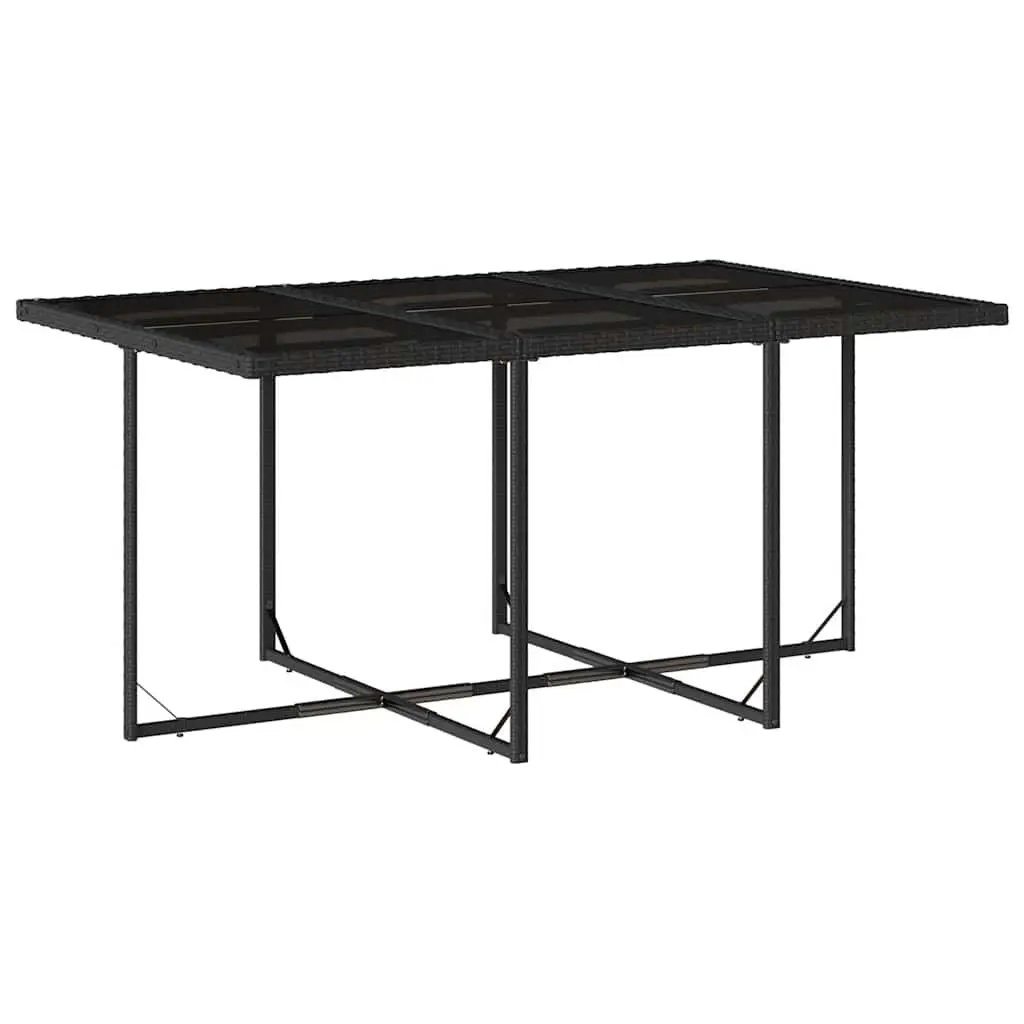 Outdoor Dining Set 11 Piece Al Fresco Garden Furniture Black Poly Rattan Table