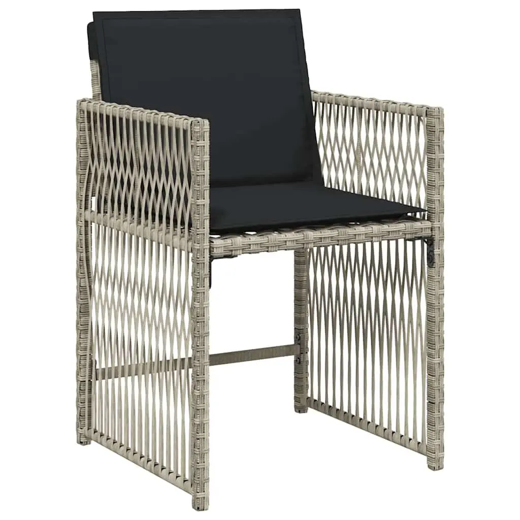 Garden Dining Set 13 Piece Outdoor Furniture Grey Poly Rattan with Cushions