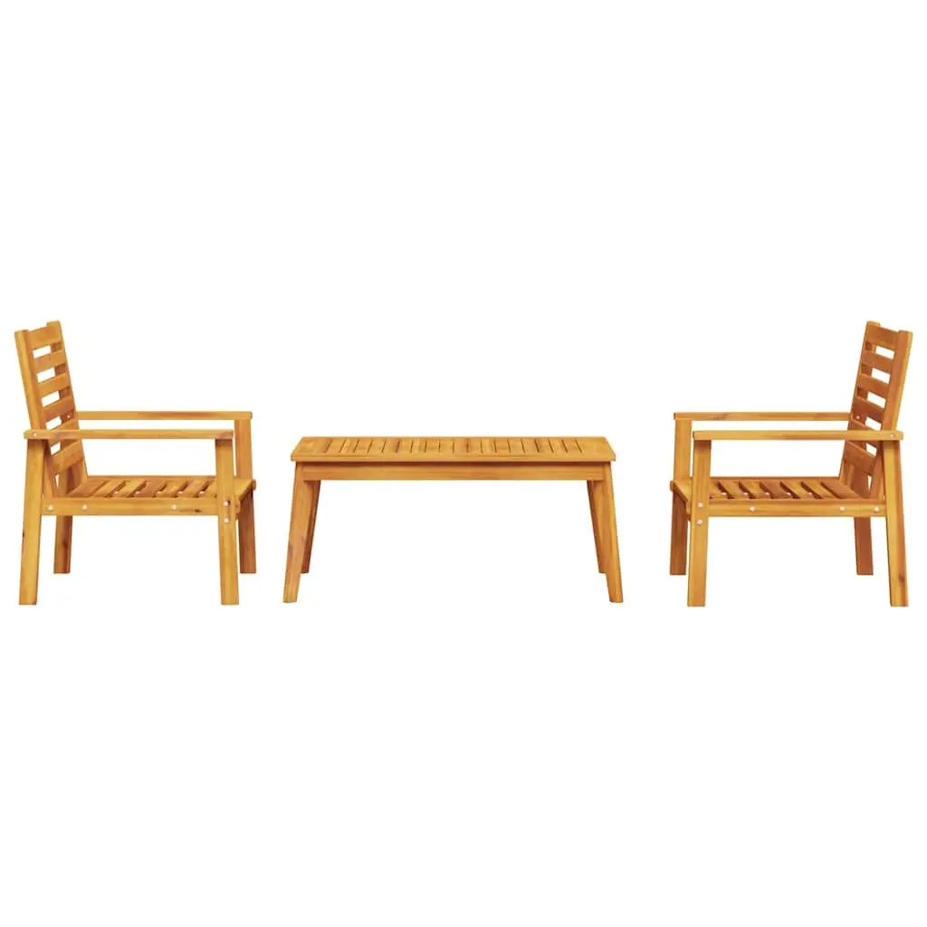 3 Piece Garden Lounge Set Outdoor Patio Furniture Acacia Wood Brown