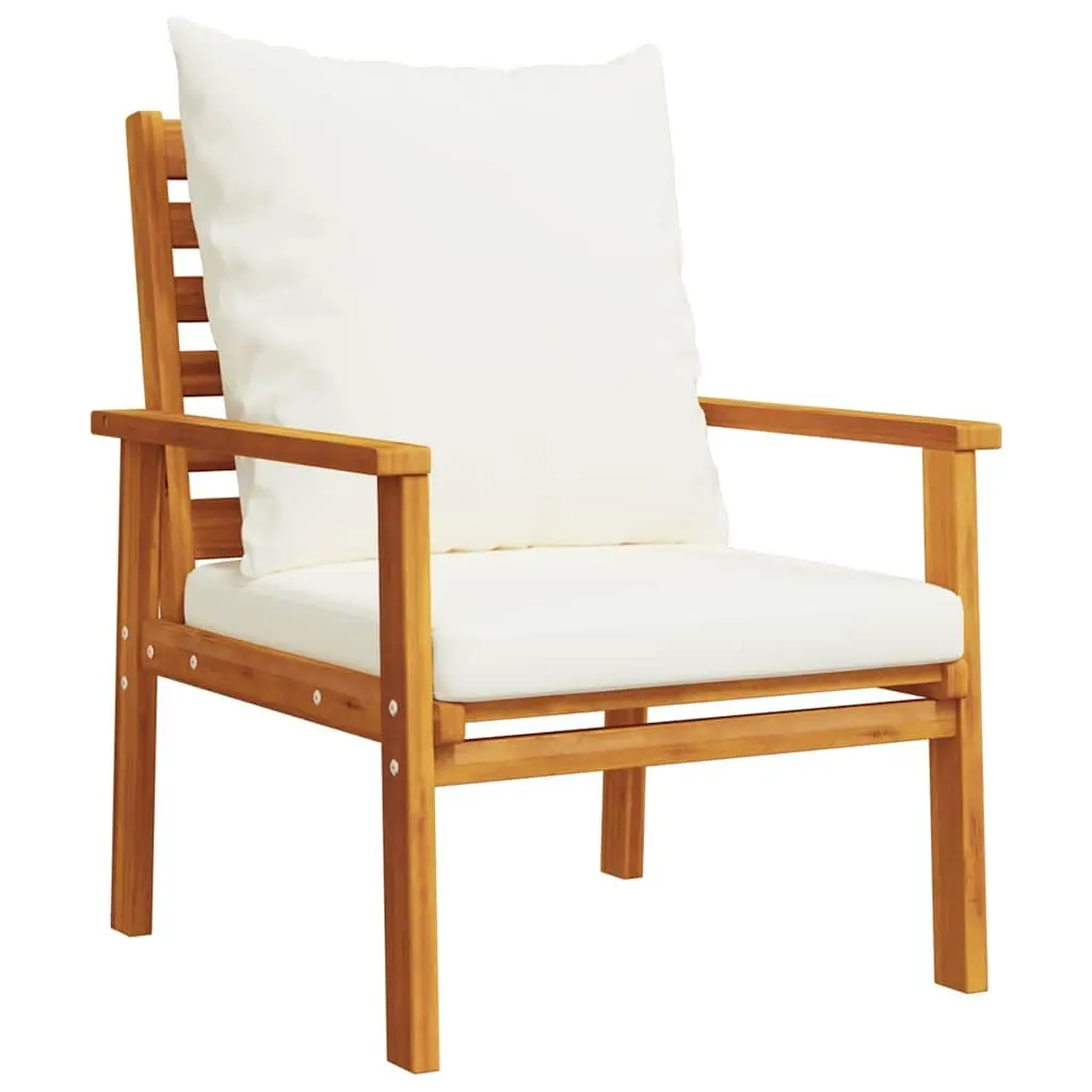 3 Piece Garden Lounge Set with Cushions Solid Wood Acacia Brown Outdoor Patio