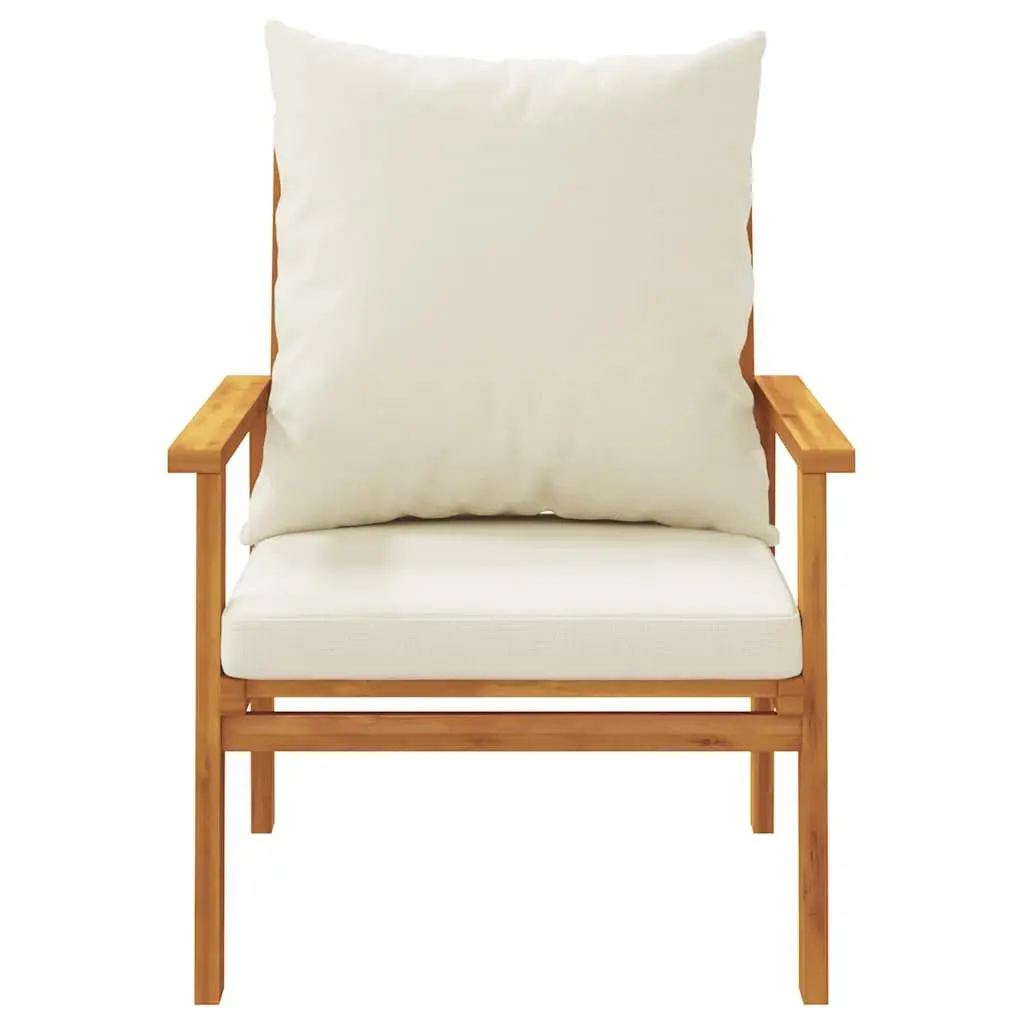 3 Piece Garden Lounge Set with Cushions Solid Wood Acacia Brown Outdoor Patio