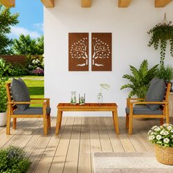 Comfortable Acacia Wood Lounge Set with Cushions for Outdoor Use