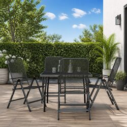 Reliable 5-Piece Dining Set with Reclining Chairs