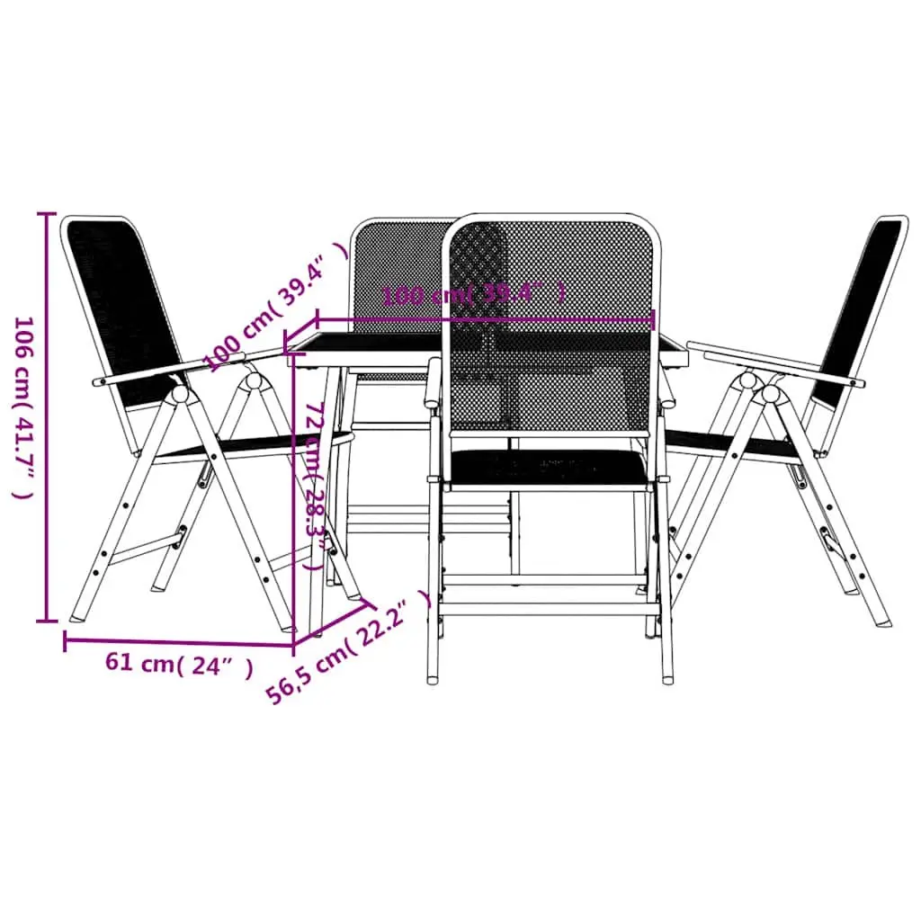 5-Piece Dining Set with Reclining Chairs