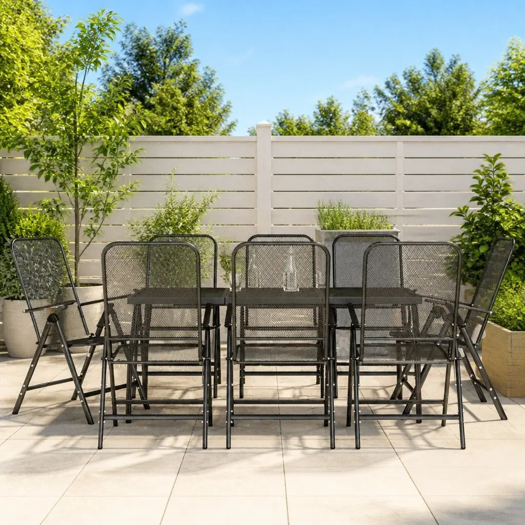 9 Piece Garden Dining Set for Outdoor Enjoyment