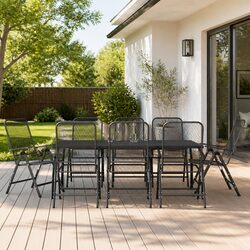 Warm and Value-Driven 9-Piece Garden Dining Set