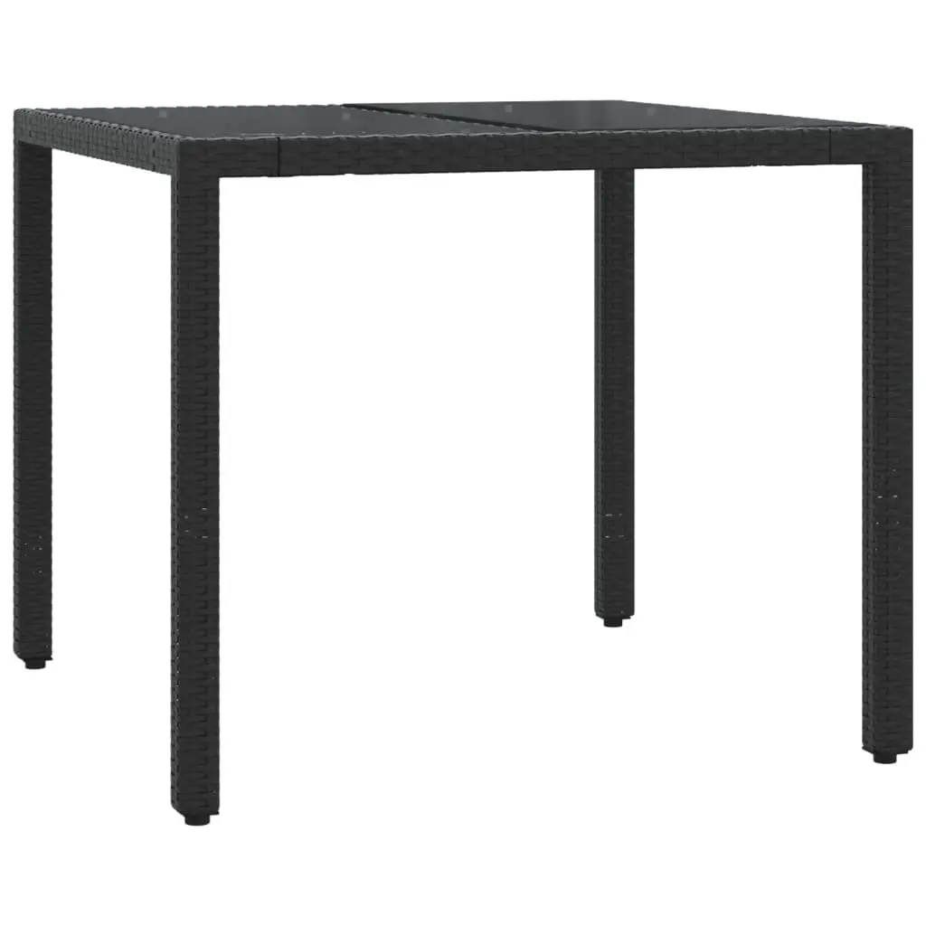 Outdoor Dining Set 5 Piece Garden Furniture Black PE Rattan with Cushions