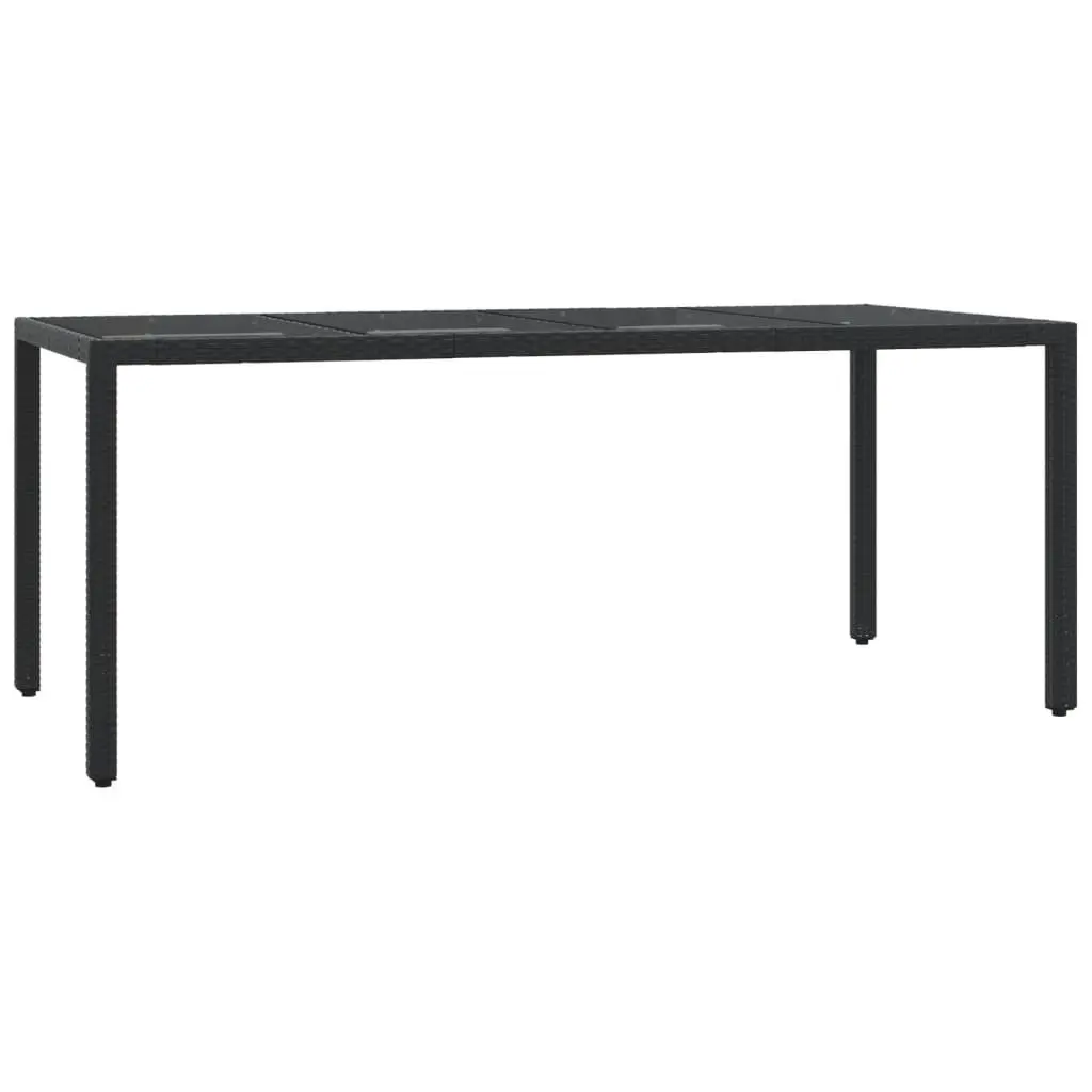 Outdoor Garden Dining Set 7 Piece Black Poly Rattan Patio Furniture