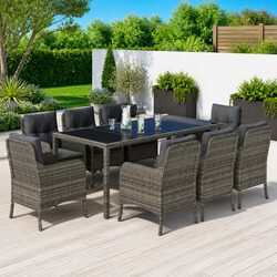 Reliable 9-Piece Grey Outdoor Dining Set