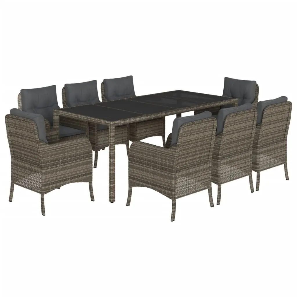 9-Piece Grey Outdoor Dining Set