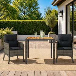 Value-Driven 3 Piece Grey Rattan Dining Set