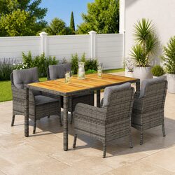 Comfortable 5 Piece Garden Dining Set with Practical Features