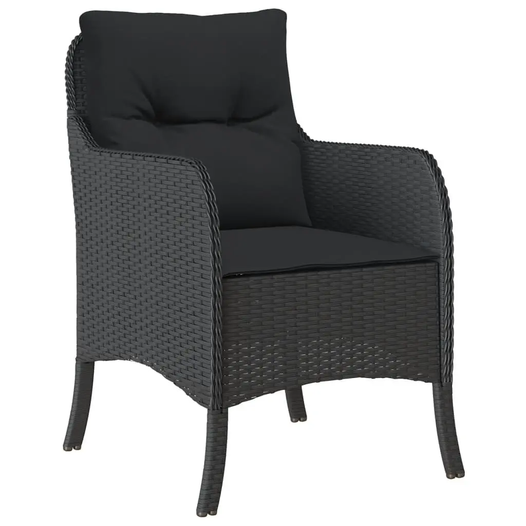 Outdoor Garden Dining Set 9 Piece Black Poly Rattan Patio Furniture with