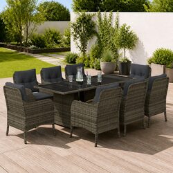 Comfortable 9 Piece Grey Outdoor Dining Set