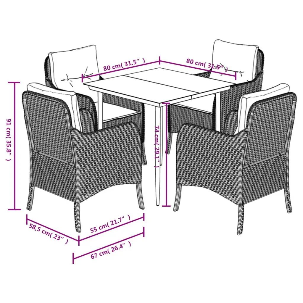 Black Garden Dining Set