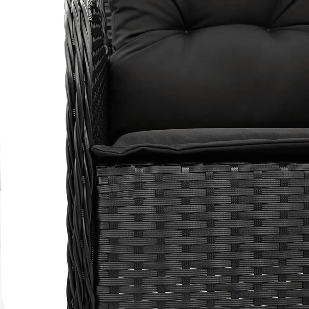 Outdoor Dining Set 5 Piece Black Poly Rattan Patio Furniture