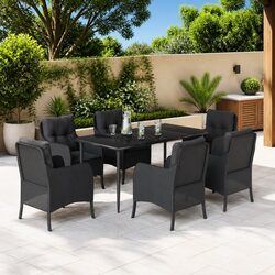 Practical 7-Piece Outdoor Dining Set with Comfort in Mind