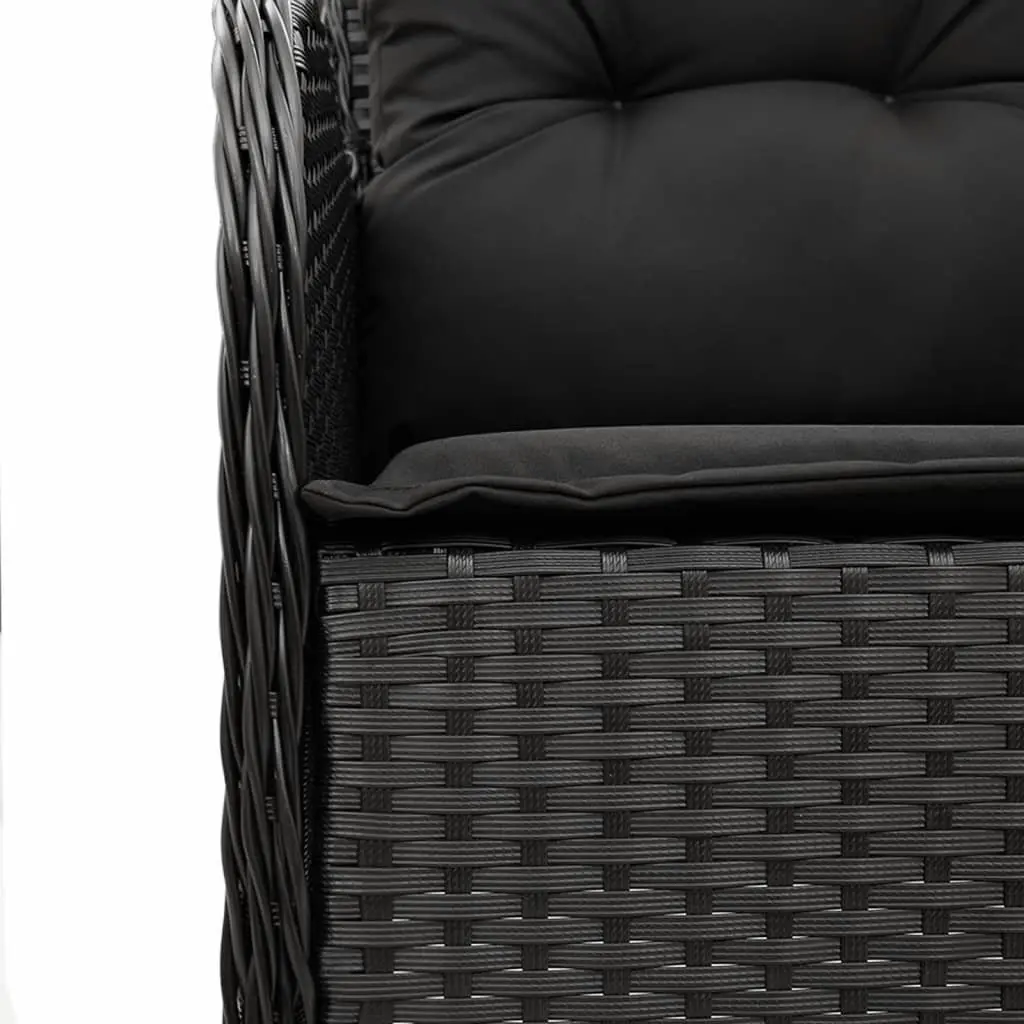 Garden Dining Set 5 Piece Outdoor Furniture Black Poly Rattan Chairs Table