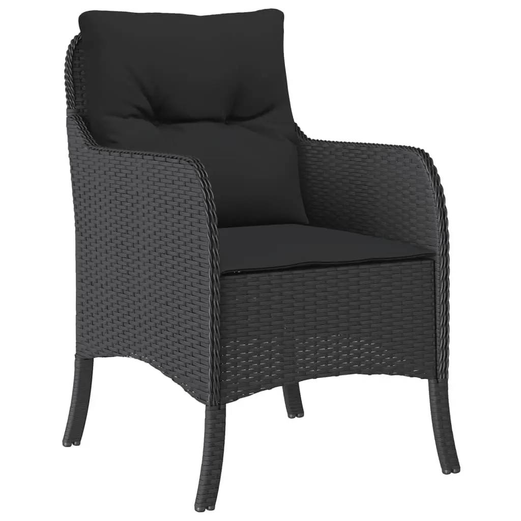 Outdoor Dining Set Garden Furniture 5 Piece Table Chairs with Cushions Black