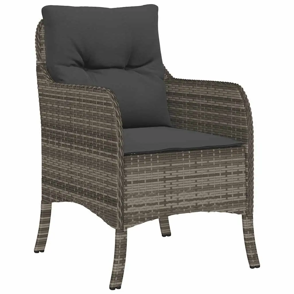 Outdoor Dining Set 5 Piece Garden Furniture Grey Poly Rattan Table Chairs