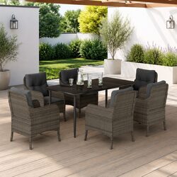 Quality 7 Piece Outdoor Dining Set with Comfort