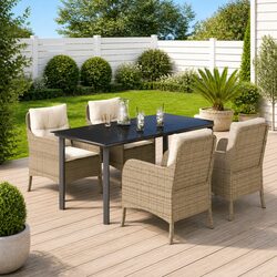 Comfortable 5 Piece Outdoor Dining Set with Cushions