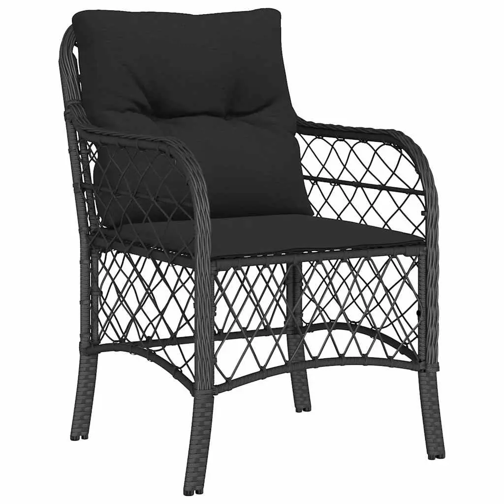 Outdoor Dining Set 5 Piece Garden Furniture Black PE Rattan Table Chairs