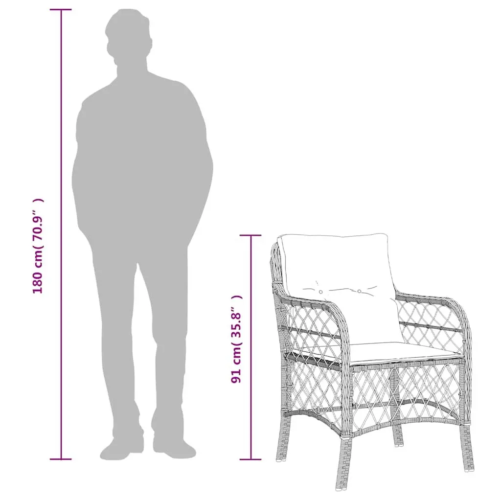 5 Piece Garden Dining Set Black Rattan Outdoor Furniture with Cushions and Glass Tabletop