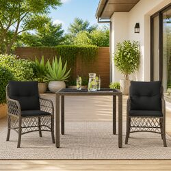 Affordable 3-Piece Outdoor Bistro Set in Grey