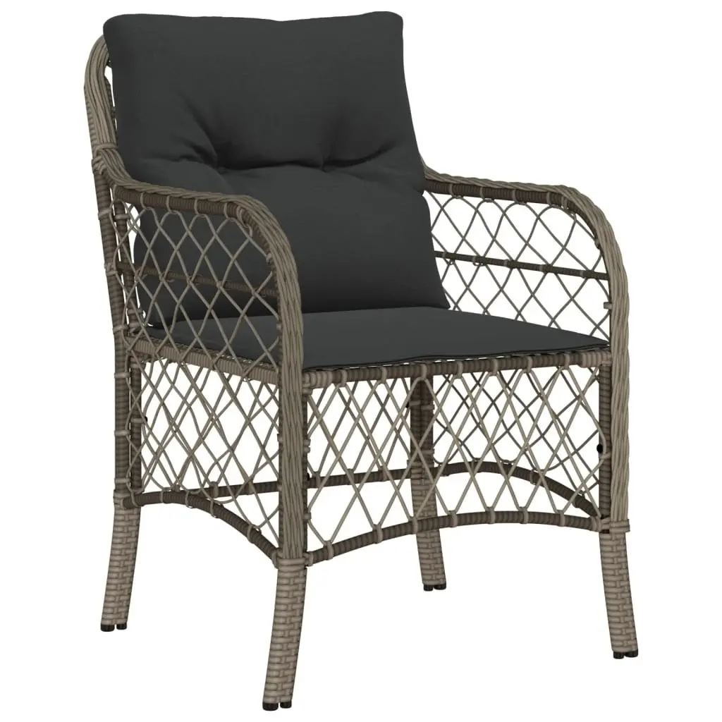 Outdoor Dining Set 9 Piece Garden Furniture Grey Poly Rattan with Cushions