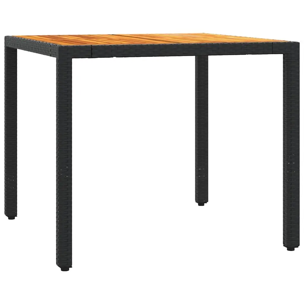 Outdoor Bistro Set 3 Piece Black Poly Rattan Garden Furniture