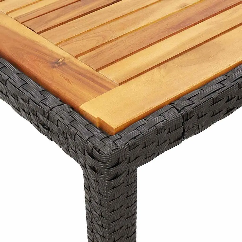 Outdoor Bistro Set 3 Piece Black Poly Rattan Garden Furniture