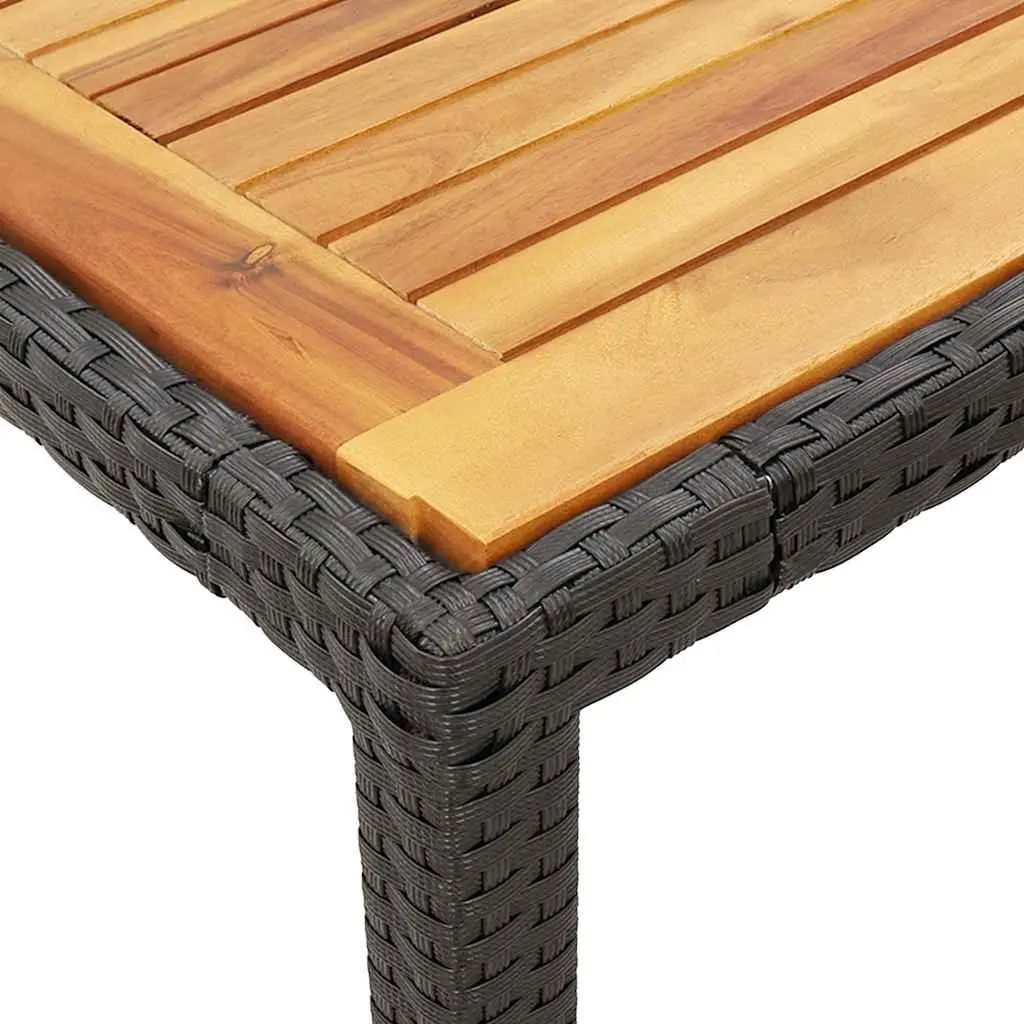 Outdoor Dining Set 5 Piece Garden Furniture Black Poly Rattan with Cushions