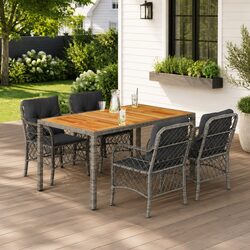 Comfortable and Reliable Grey Poly Rattan Garden Set