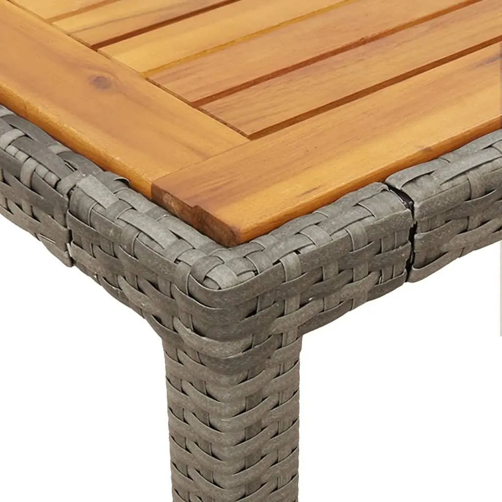 Garden Dining Set Grey 5 Piece Outdoor Furniture Cushioned Seating Poly Rattan Table