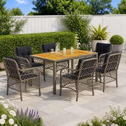 Practical 7 Piece Outdoor Dining Set for Garden Use