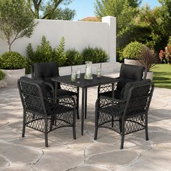 Comfortable 5 Piece Outdoor Dining Set in Black
