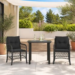 Comfortable 3-Piece Bistro Set with Washable Cushions