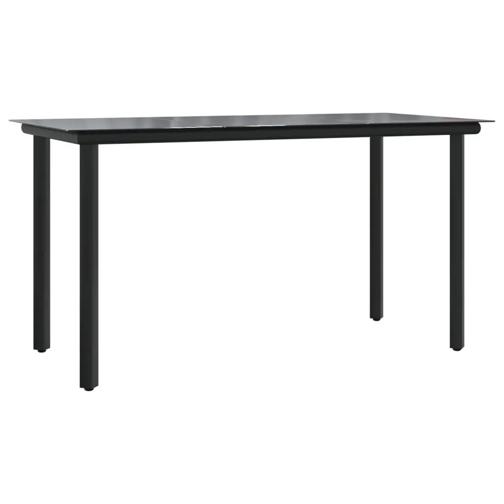 5 Piece Garden Dining Set Outdoor Patio Furniture Cushions Black