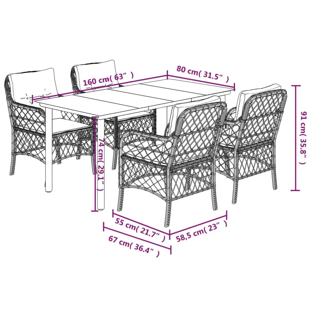 5-Piece Garden Dining Set