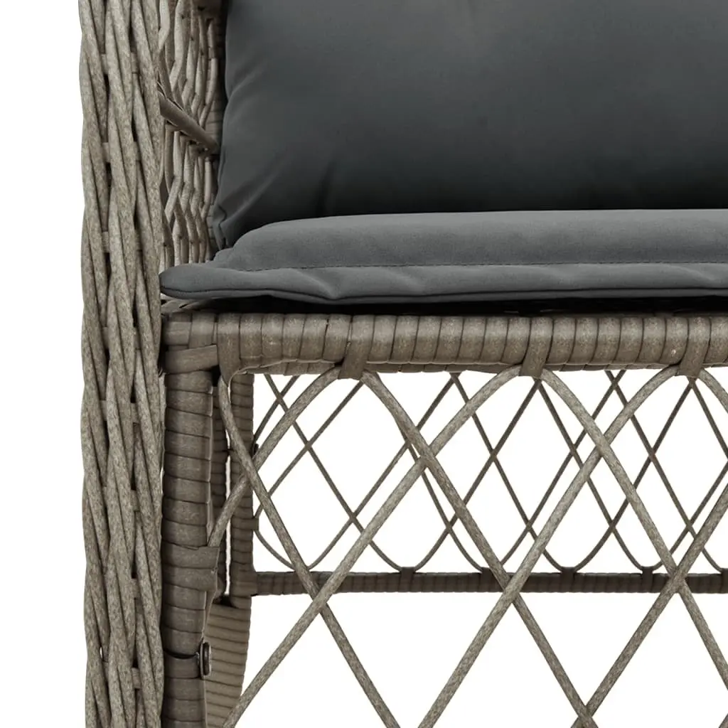 Outdoor Patio Furniture Dining Set 5 Piece Grey Rattan Table with Chairs