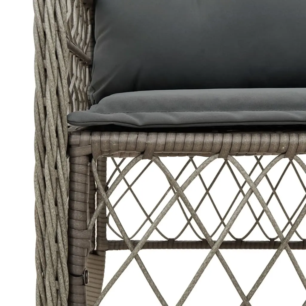Outdoor Furniture Set Grey 5 Piece Garden Dining Table Chairs Cushions