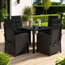 Comfortable 5-Piece Outdoor Dining Set in Black